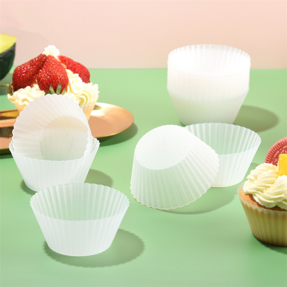 12pcs Silicone Mold Transparent Muffin Cup Cake Baking Accessories 7*3.2cm - Image 2