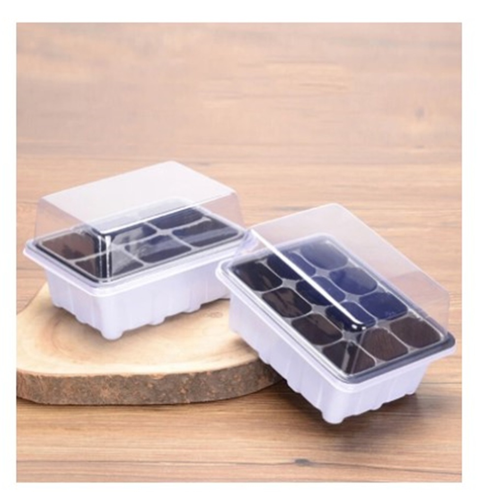 12 Holes Garden Grow Box Plant Germination Planting Seed Tray Kit Ventilated Sowing Insulation Thickened Gardening Storage Organizersn White - Image 3