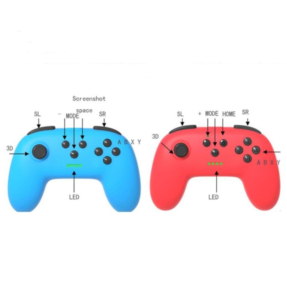 1 Pair of Bluetooth Wireless Game Controller for Switch Pro Green + pink - Image 3