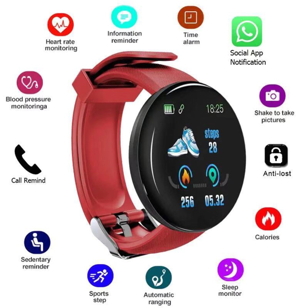 Men Women Intelligent Watch 1.3-inch Tft Color Screen Ip65 Waterproof Sports Fitness Smartwatch Compatible For Android Ios blue - Image 3