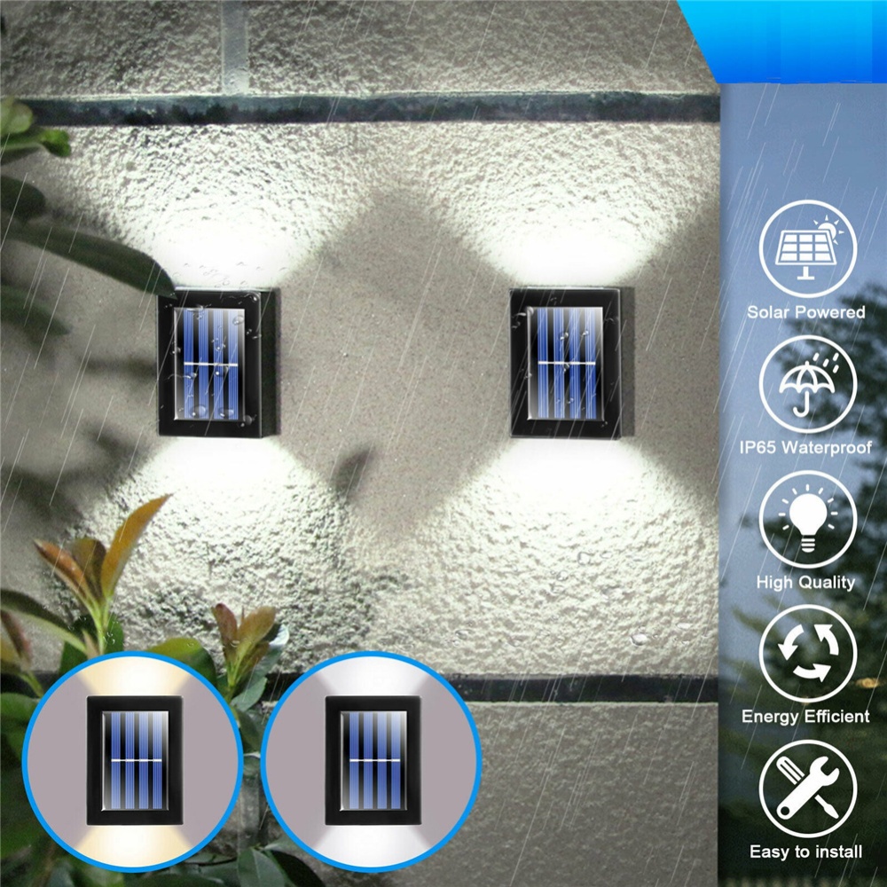 Solar Lamp Light Wall-mounted Garden Path Courtyard Adjustable Cold Color warm light - Image 2