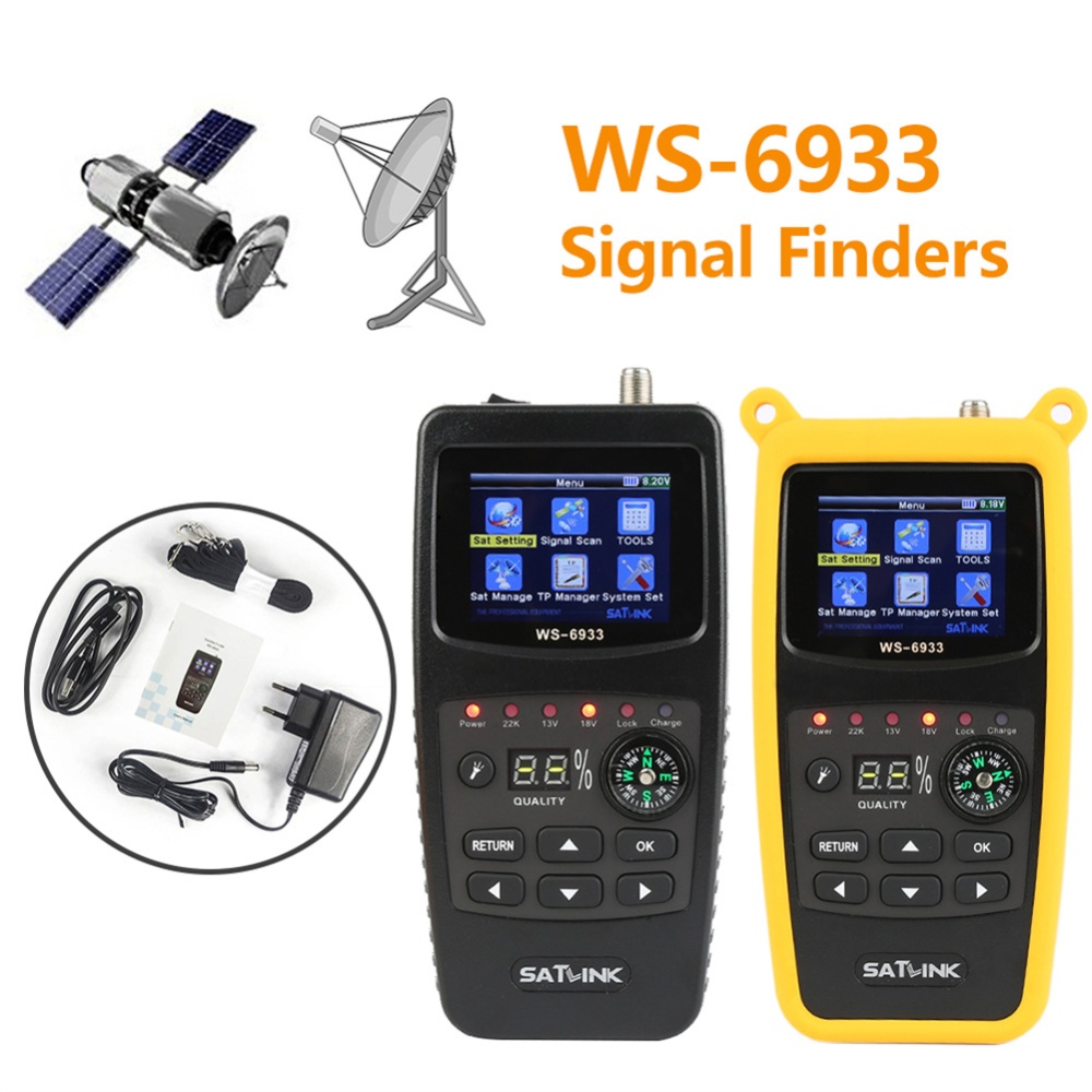 Satlink Ws-6933 Digital Satellite Finder 2.1-inch Lcd Display Screen Dvb-s2 Probe Meter Support Disseqc 1.0/1.1 And 22khz Tone EU plug - Image 2