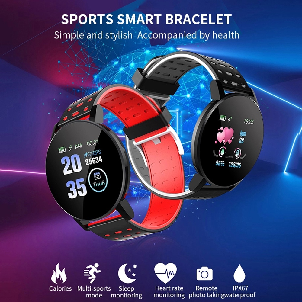 1.3inch Sport Watch Intelligent Bracelet Message Information Heart Rate Monitor for Android iOS Blue - Image 4