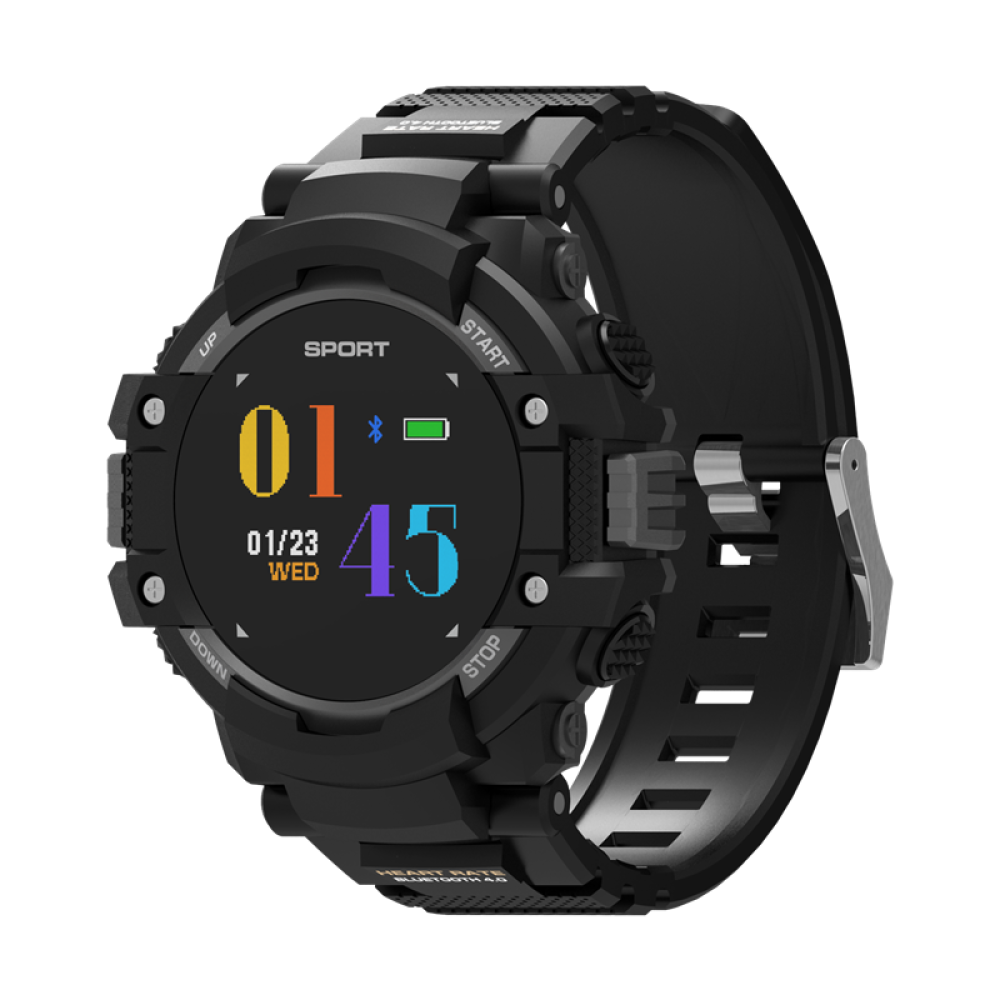 No.1 F7 Smartwatch - GPS, Bluetooth 4.2, Heart Rate, Pedometer, Sleep Monitor, Call Alert, IP67 Waterproof (Black) - Image 2