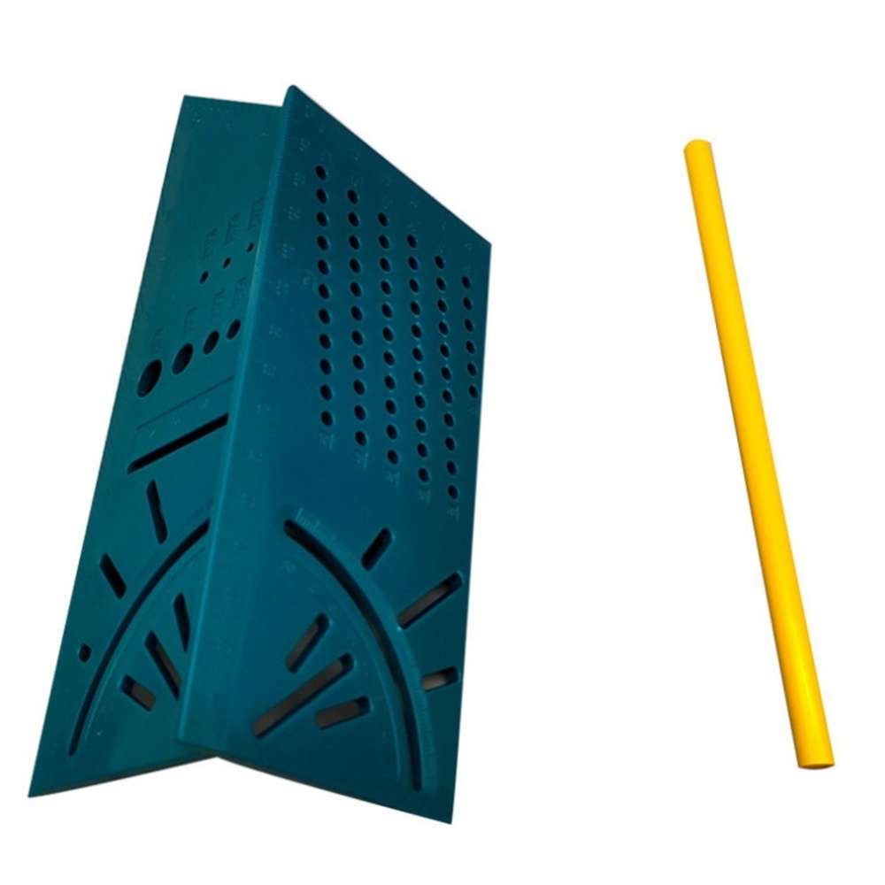 Wood Working Ruler Angle Measuring Gauge Square Size Measure Tool Pen Green ruler + pen