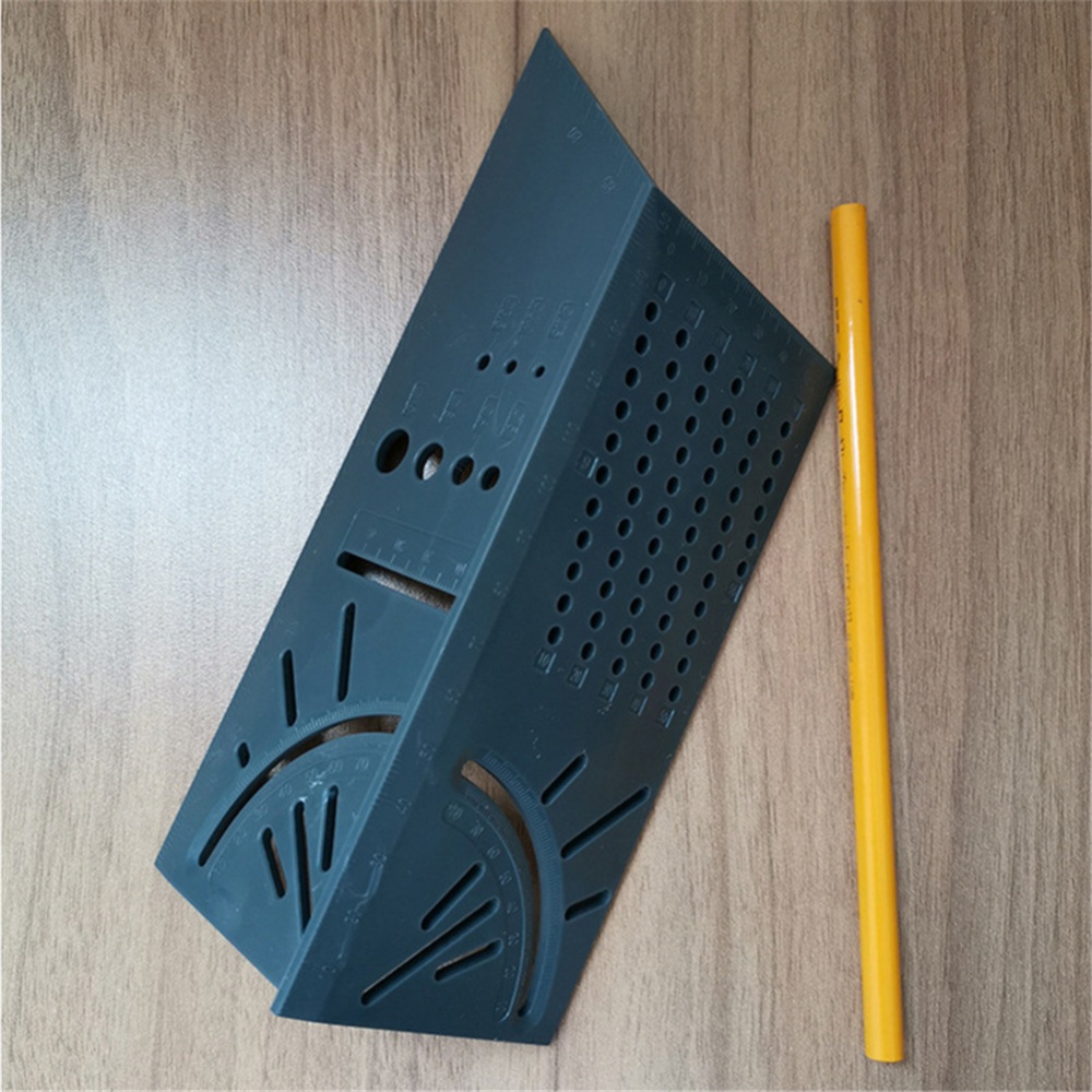 Wood Working Ruler Angle Measuring Gauge Square Size Measure Tool Pen Gray ruler + pen