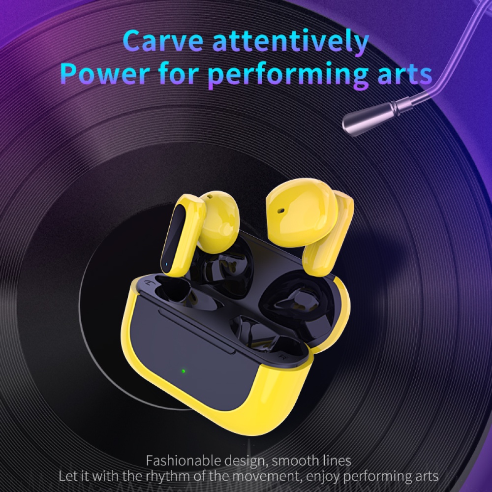 E60 Wireless Bluetooth Headphones Running Sports Music Earphones with Microphone for Android IOS Black Yellow - Image 4