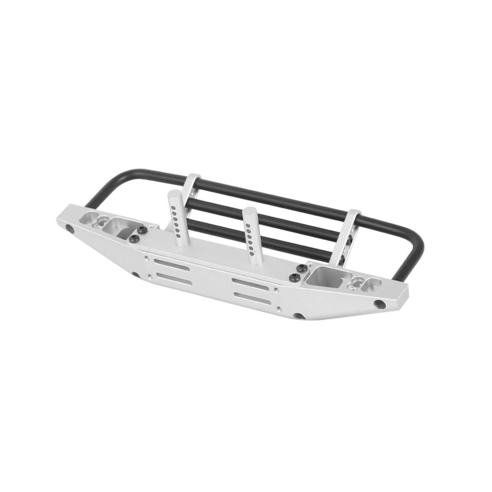 Adjustable Metal Front Bumper for 1/10 RC Crawler Traxxas TRX4 Defender Axial SCX10 II 90046 90047 Silver - Image 2