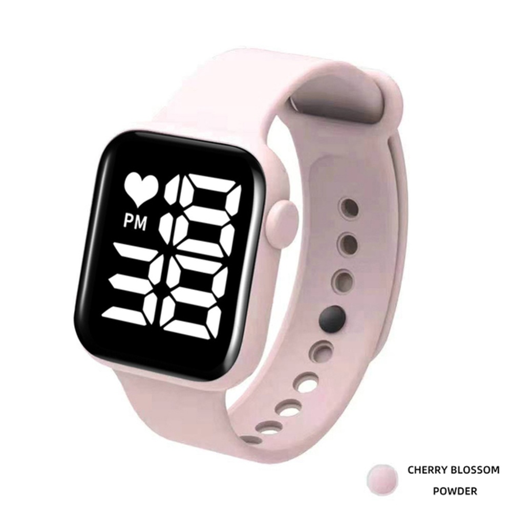 Digital Smart Sport Watch Fashion Small Square Waterproof Touch Sports Led Electronic Wristwatch Pink_White light - Image 3