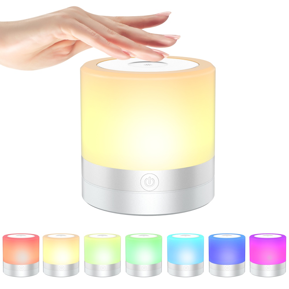 RGB Colorful Night Light 7 Color-Changing Adjustable Brightness Table Lamp with Handle without remote control - Image 3