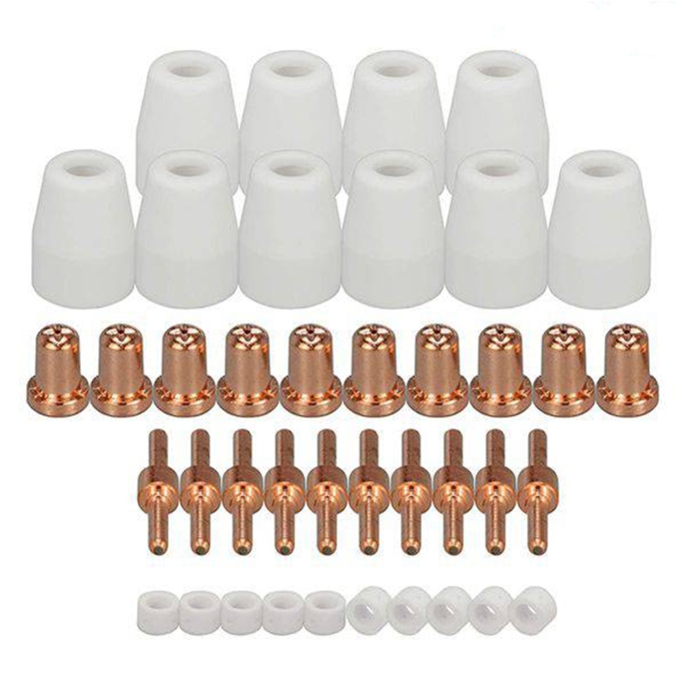 40pcs Air Plasma Cutting Cutter Extended Tip Nozzles Electrode for Pt31 40