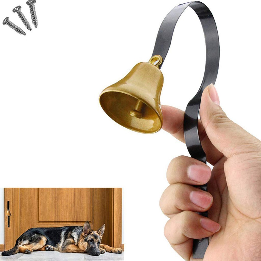 Pet Dog Hanging Bell Professional Loud Clear Brass Training Doorbell with Screws for Potty Dogs Black - Image 2