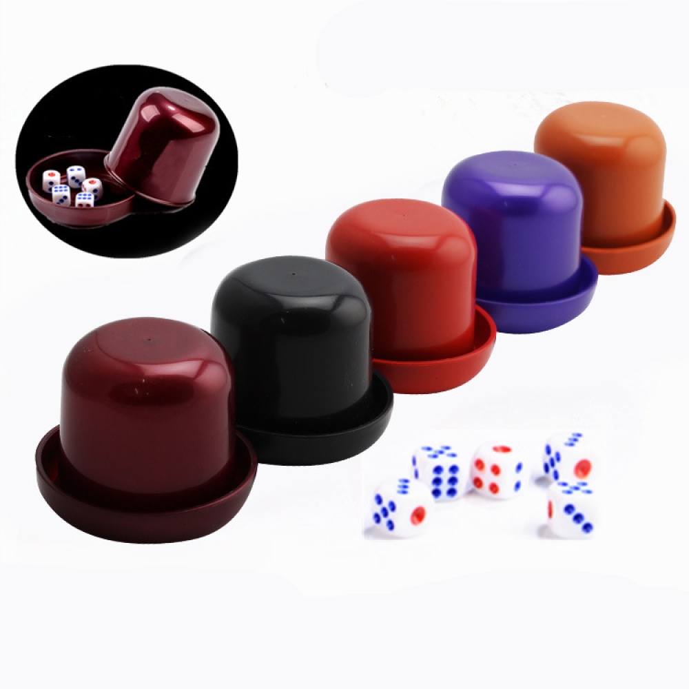 5 Pieces Dices With 1 Dice Cup Board Game Gambling Set red - Image 2