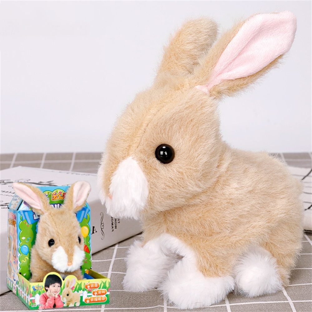 Dog Shape Electric Plush Toy Cute Simulation Puppy Toys Smart Robot Brown rabbit - Image 2