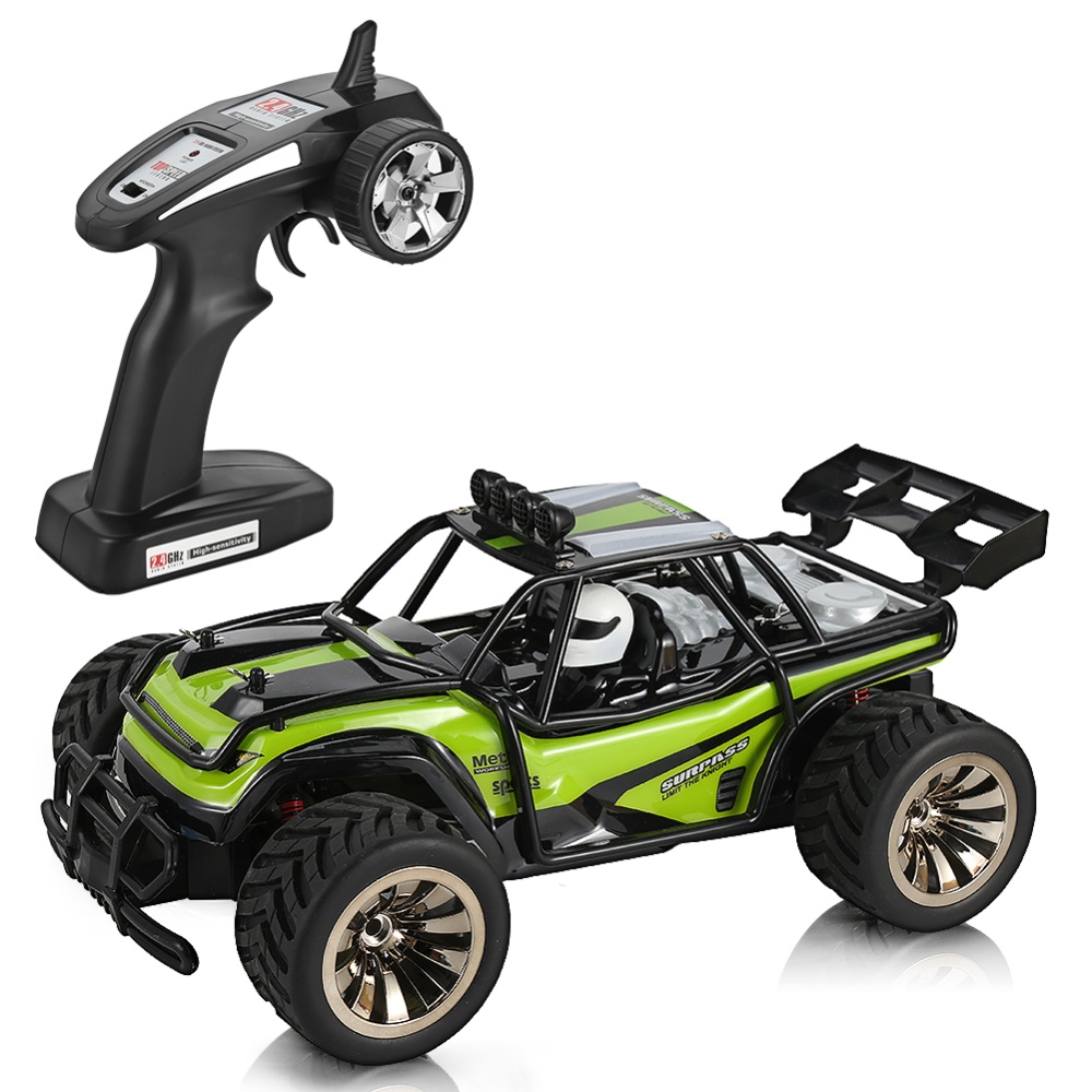 RC Car 1/16 Scale 2WD 2.4GHz 15KM/H High Speed Remote Control Fast Electric Race Desert Buggy Vehicle Green - Image 2