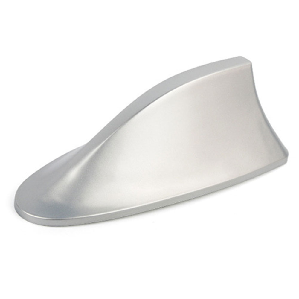 Car Decoration Shark Fin Antenna With Signal For Radio Roof Tail Free Punching Silver - Image 4