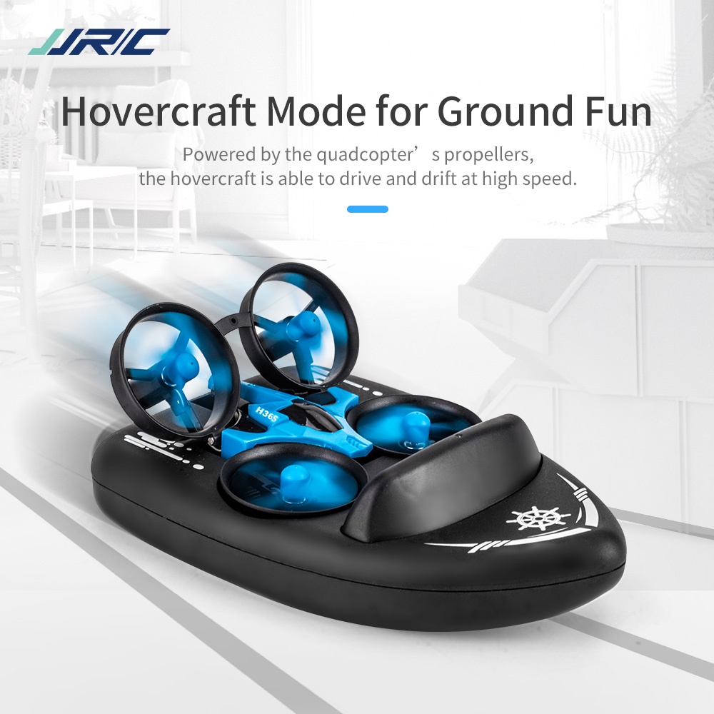 jjrc H36S RC Terzetto Drone Boat Car Gliding Water Ground Air 4-Mode 2.4G 4CH 360° Roll Function Speed Switching Toy 2 battery - Image 2