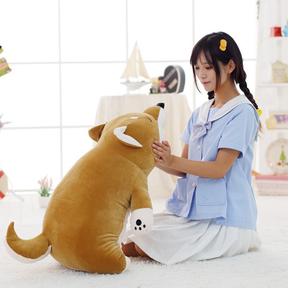 Lovely Fat Shiba Inu Dog Plush Toys Stuffed Soft Cartoon Pillow Dolls Gift for Kids Girls Baby Children Brown