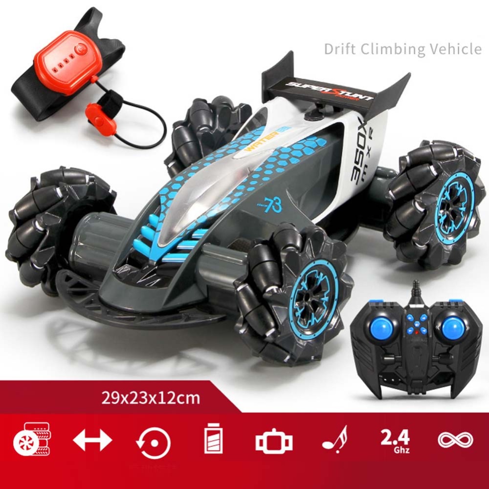 1:14 2.4G RC Stunt Car Gesture Sensing Spray Drift 4WD 8CH High Speed with Light Music Play Time 20 Minutes Grey_1:14 - Image 2