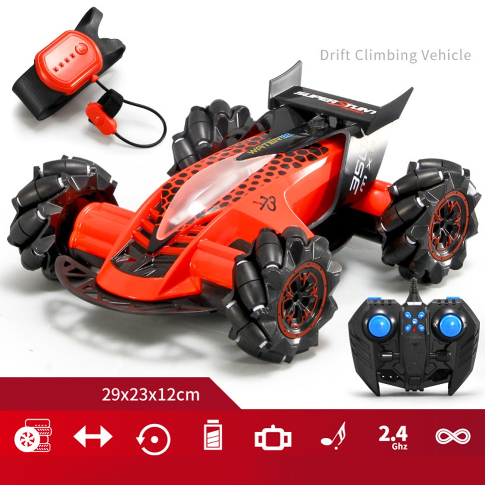 1:14 2.4G RC Stunt Car Gesture Sensing Spray Drift 4WD 8CH High Speed with Light Music Play Time 20 Minutes Red_1:14 - Image 2