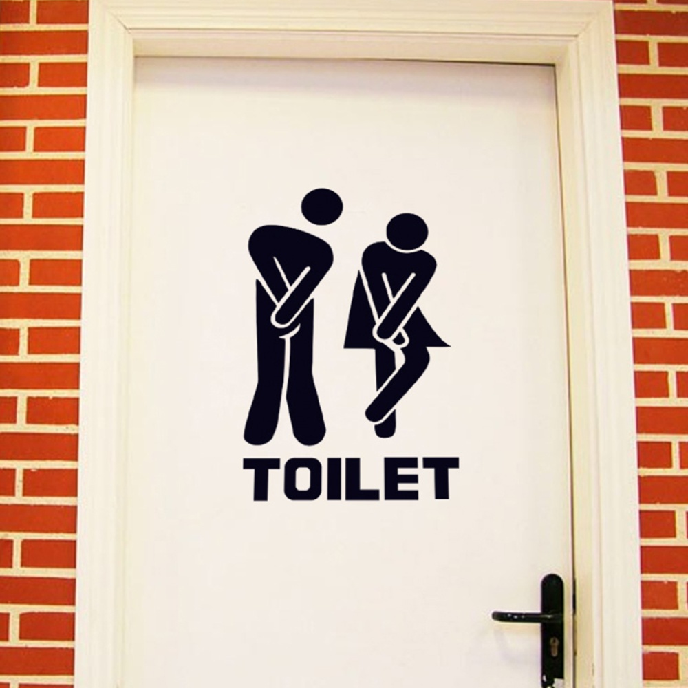 Waterproof Toilet Sign Wall Sticker Art Mural for Bathroom Door Decoration 20 * 30CM