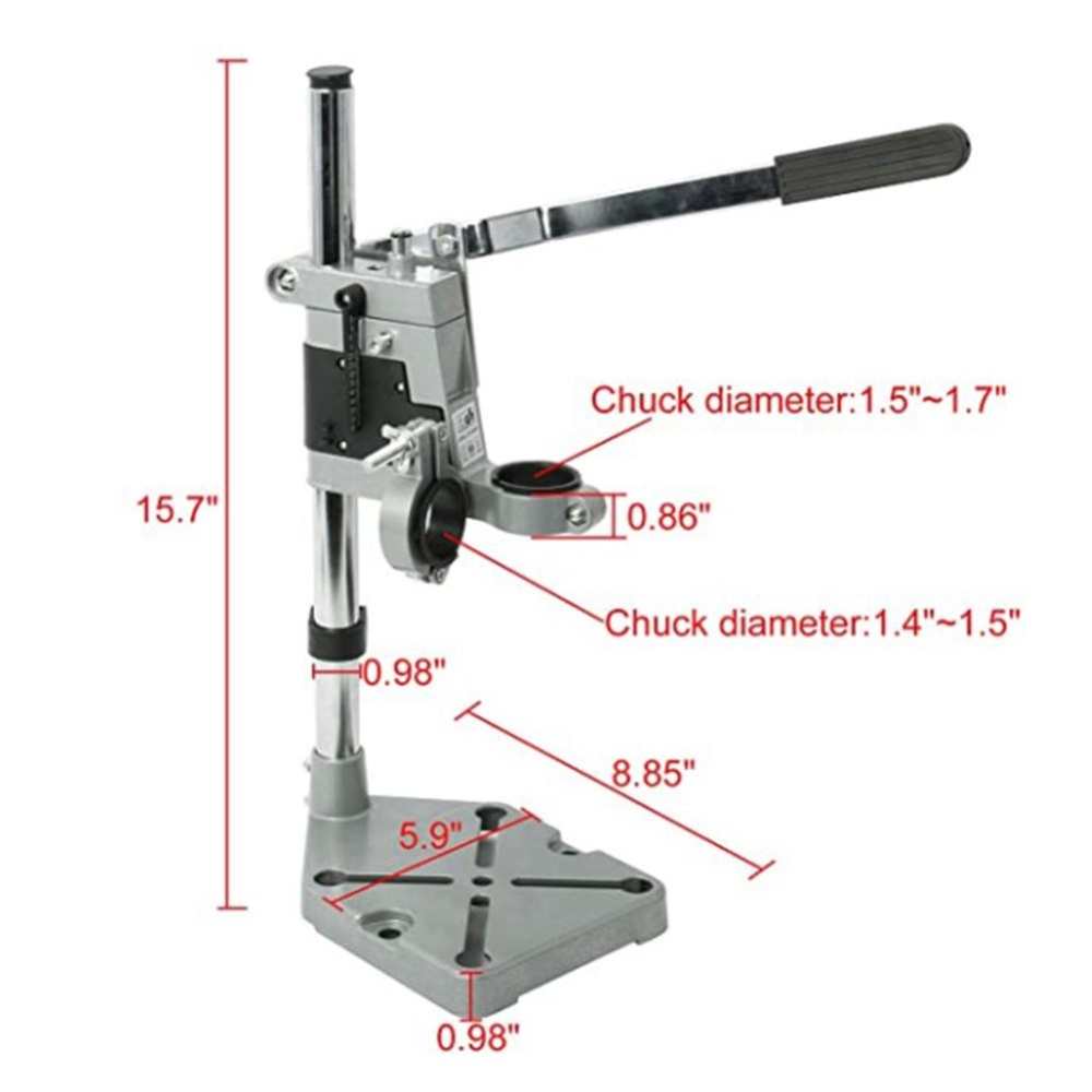 Workstation Drill Press Stand Adjustable Desktop Repair Tool single hole bracket - Image 2