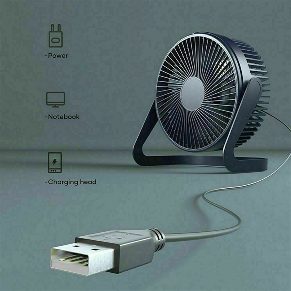 Portable Desktop Mini Fan Usb Rechargeable Ultra-quiet Cooler Cooling Household Electrical Appliances purple black - Image 3