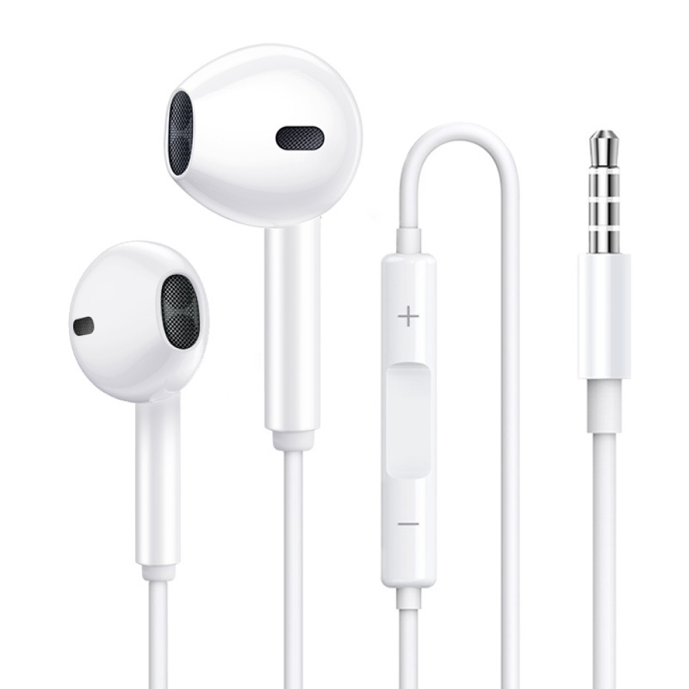 1 Abs 3.5mm Wired Headset Bluetooth Connection For Iphone With Microphone White - Image 3