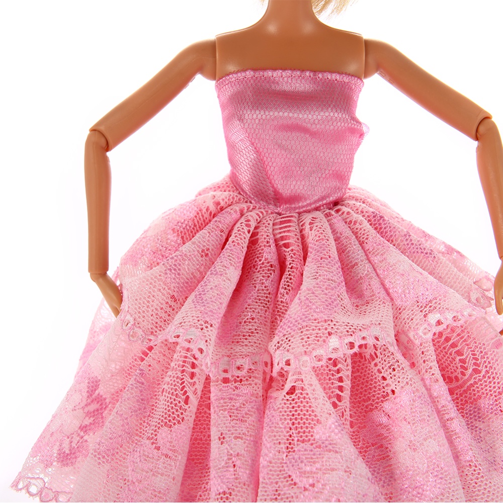 Fashion 5 Layer Long Wedding Party Dress for Bobbi Doll Little Girls' Birtnday Gift(Only dress,Dolls not included) - Image 2