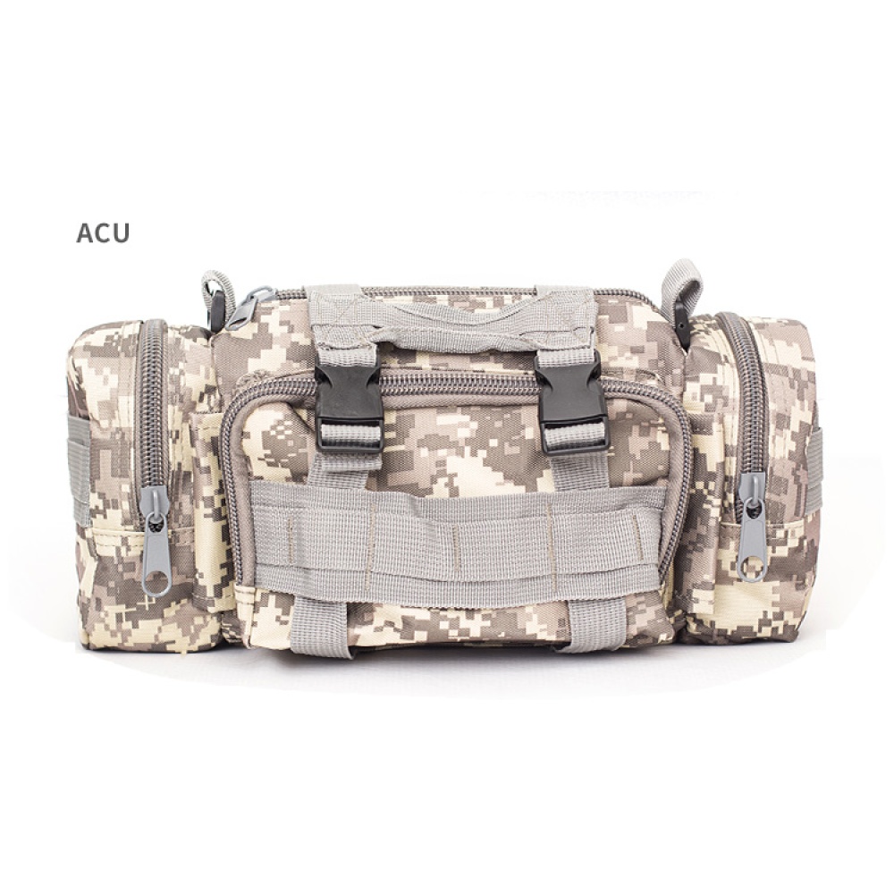 Large Capacity Sports Outdoor Leisure Pockets Photography SLR Camera Multi-function Shoulder Bag Waist ACU camouflage_15 inches
