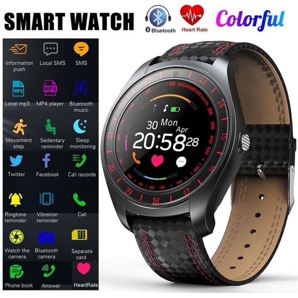 V10 Waterproof Sport Smart Watch - Blood Pressure Heart Rate Monitor for iOS Android, Blue - Image 3