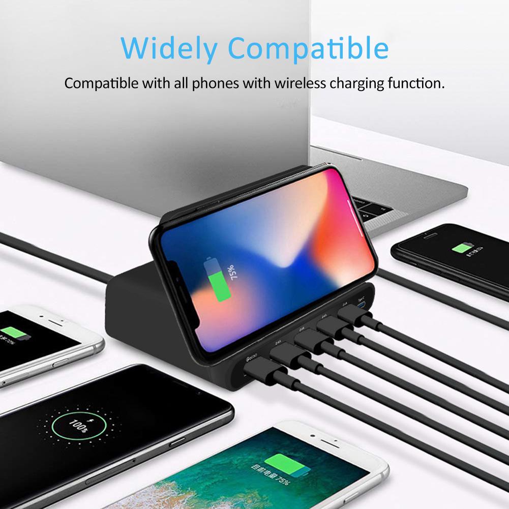 10W Qi Wireless Charger for Iphone X XS MAX Multi USB Quick Charge 3.0 Fast Chargeur For Samsung S9 - AU Plug