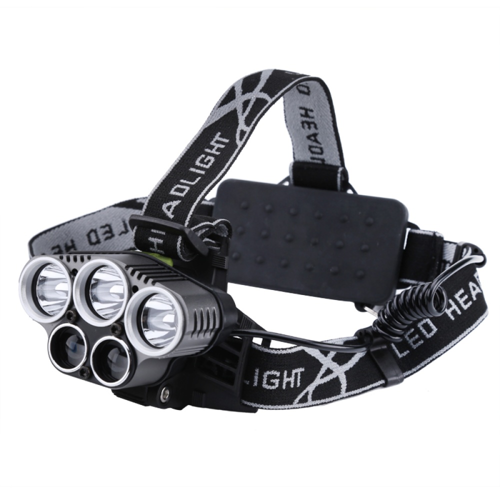 CREE LED Headlight - 5 LED, 2x 18650 Battery, Light Modes, Blue-ray Aluminum Alloy, Adjustable Size And Angle