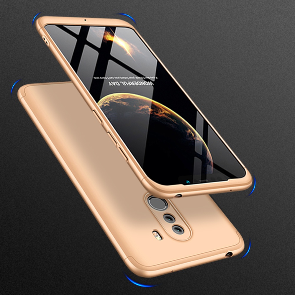 For XIAOMI Pocophone F1 Ultra Slim PC Back Cover Non-slip Shockproof 360 Degree Full Protective Case Rose gold - Image 2