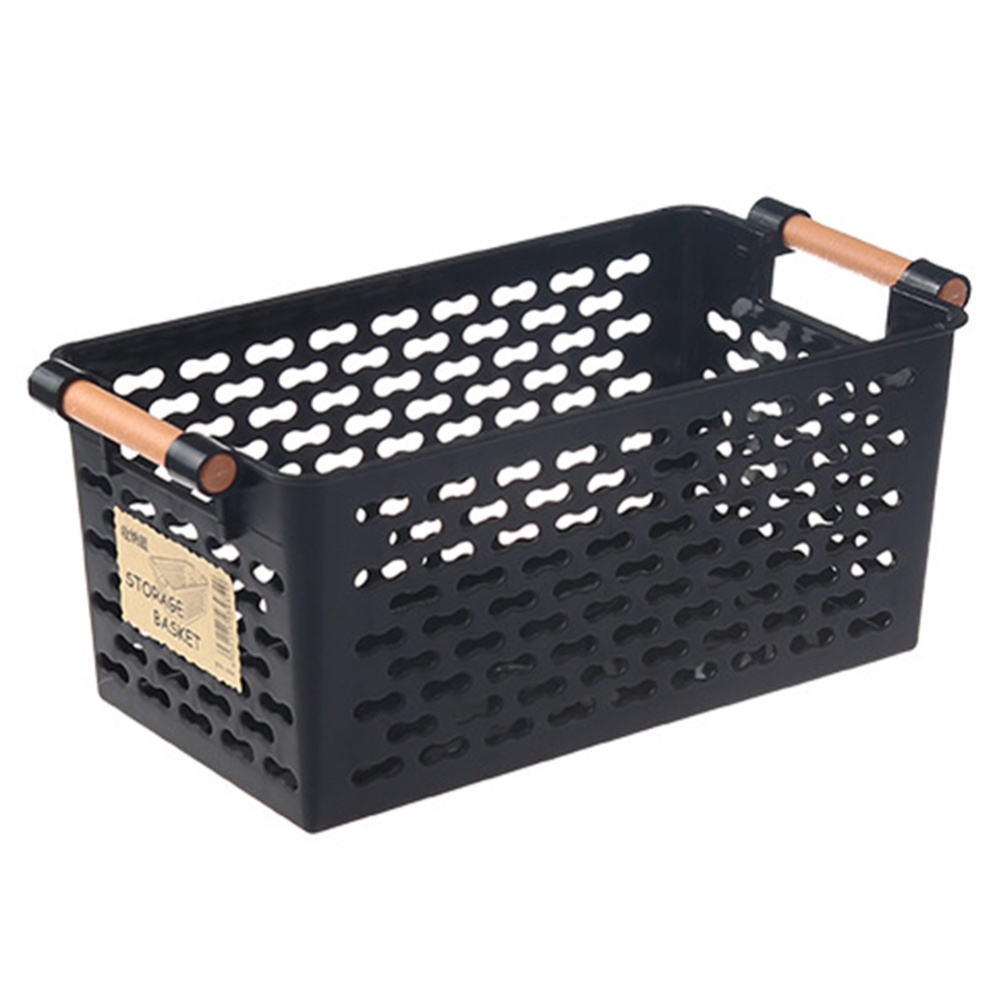 Rectangular Storage Basket with Handle for Tabletop Snacks Fruits Kitchen Organize black - Image 2