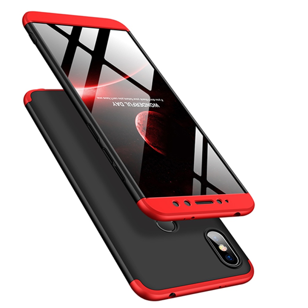 For XIAOMI Redmi S2/Y2 Ultra Slim Back Cover Non-slip Shockproof 360 Degree Full Protective Case Red black red - Image 2