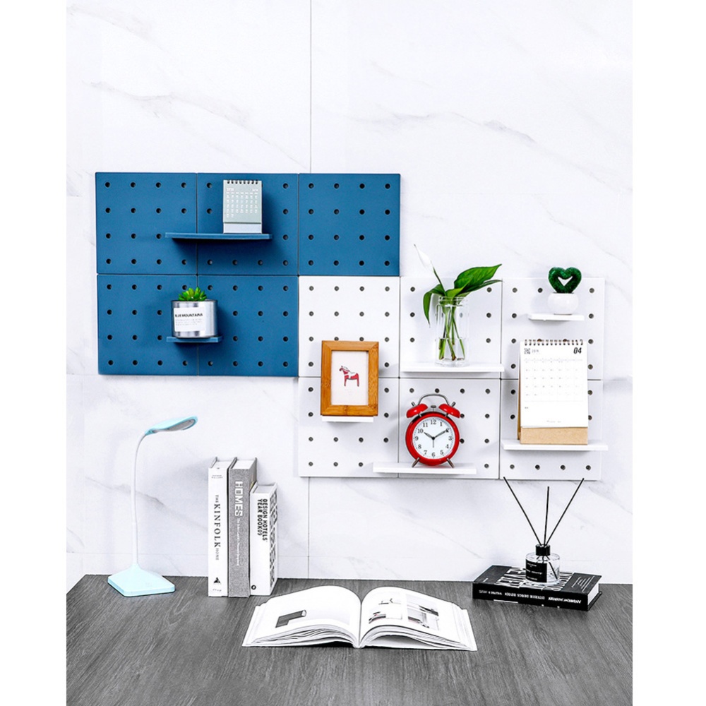 Storage Rack Living Room Kitchen Bedroom Partition Wall Hangers Shelf blue - Image 2