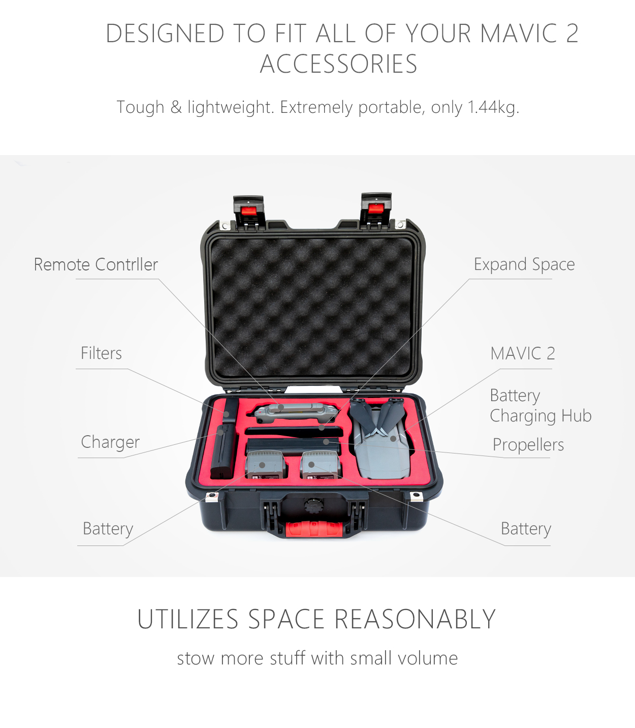 DJI Mavic 2 Portable Storage Box Travel Safety Carry Case for Pro/Zoom Drone Accessories - Image 3