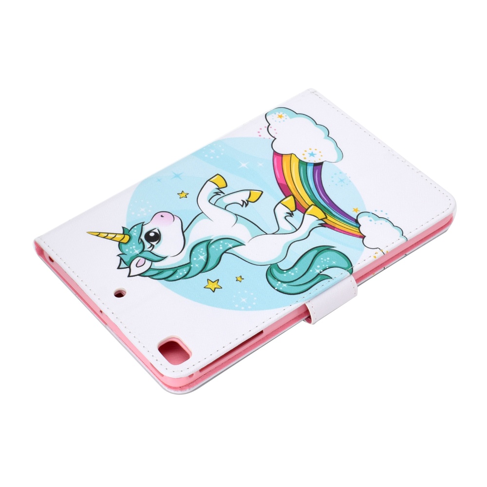 For iPad mini 1/2/3/4/5 Laptop Protective Case Frront Snap Color Painted Smart Stay PU Cover unicorn - Image 2