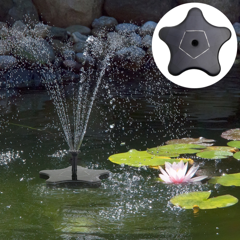 1.4W 7V Star Model Solar Outdoor Garden Portable Water Pump Fountain Kit black