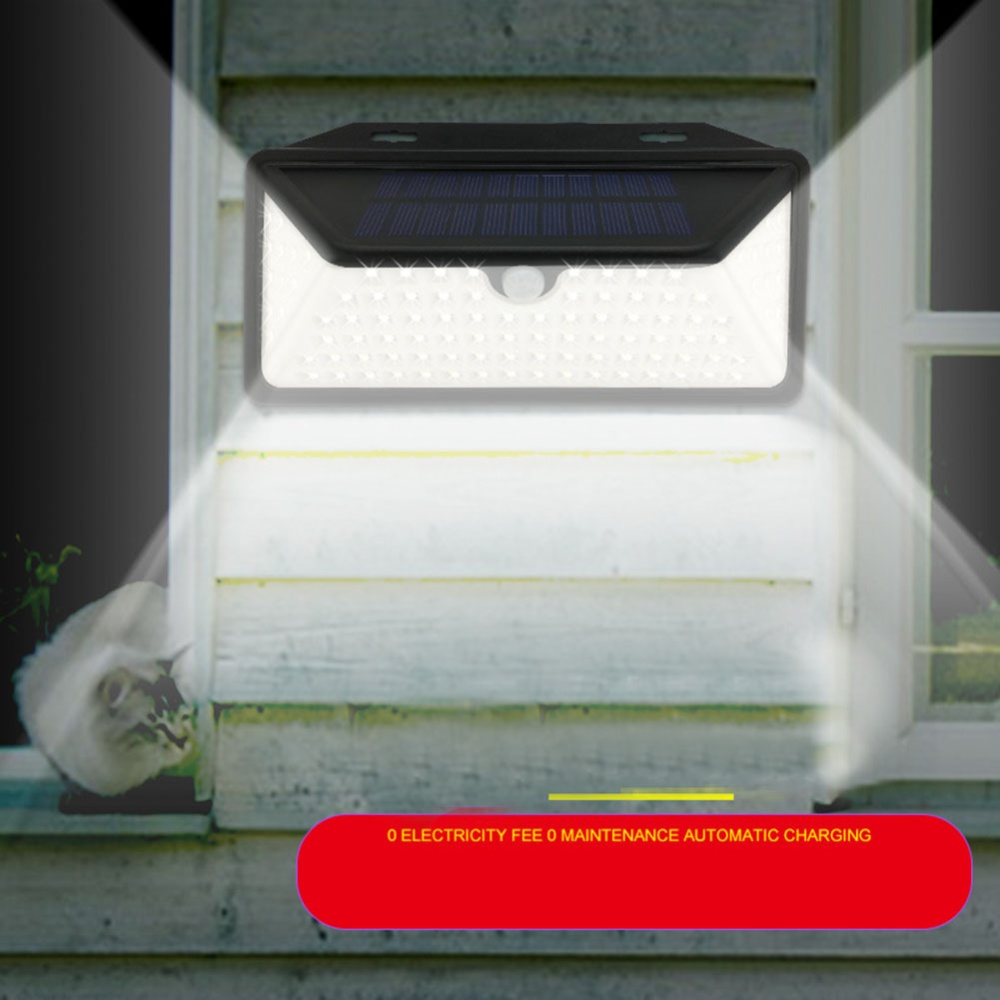 102LEDs Solar Power Motion Sensor Wall Light Outdoor Garden Security Lamp White light - Image 3