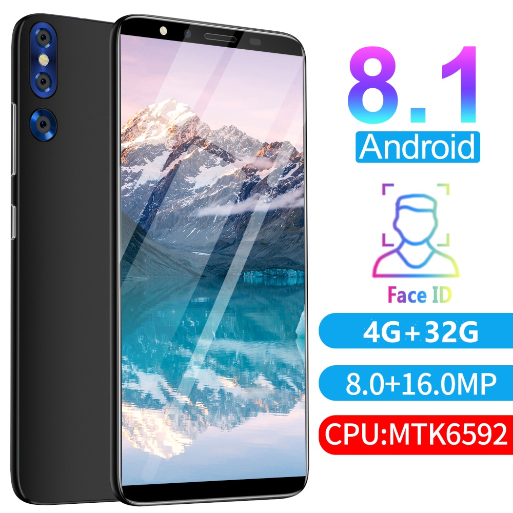 5.72 inch Large Screen Smartphone P20plus 4G+32G Face ID Android Cellphone Golden - Image 2