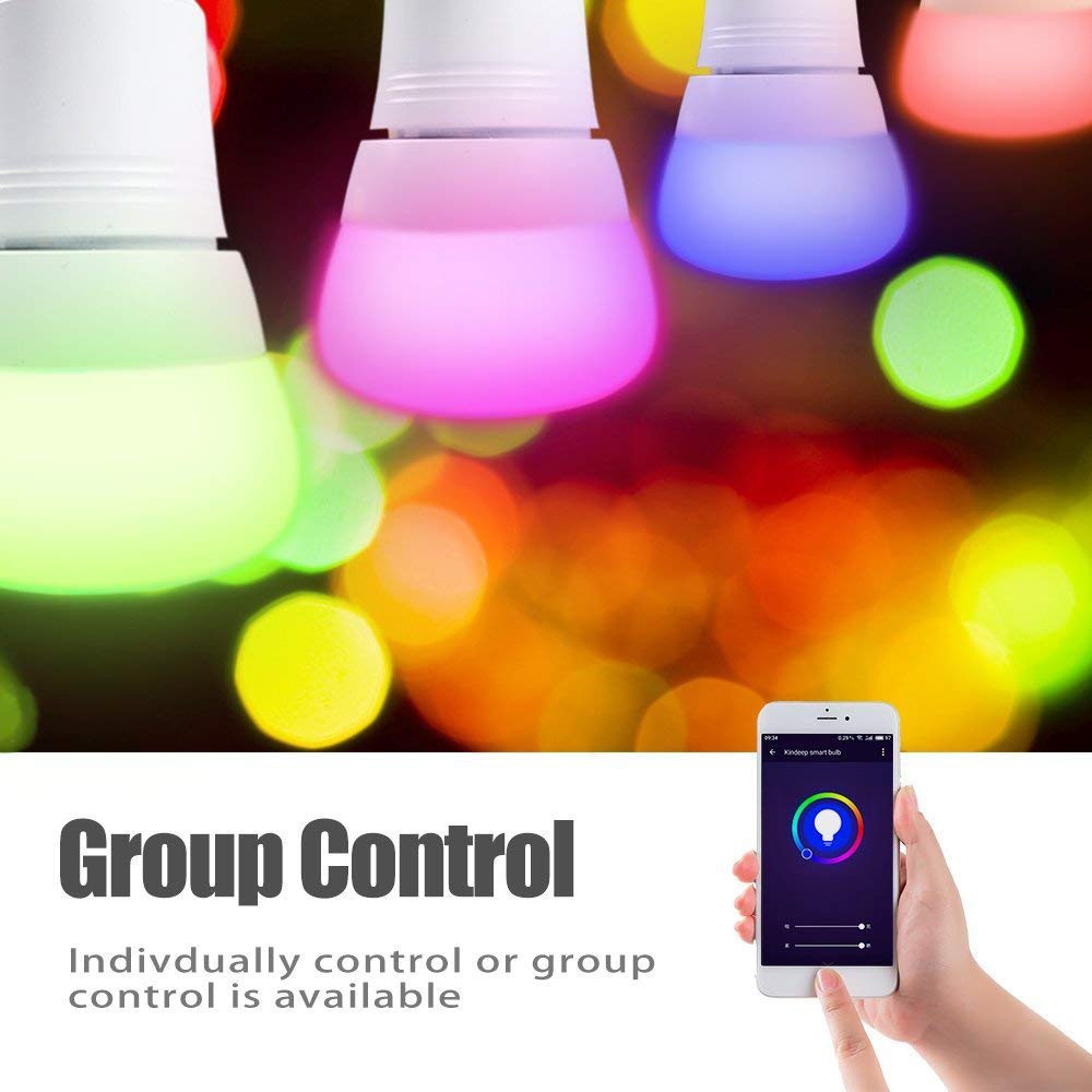 LED RGB+White Light Wifi Bulb Support for Alexa Google Home Voice Control - E27 7W - Image 2