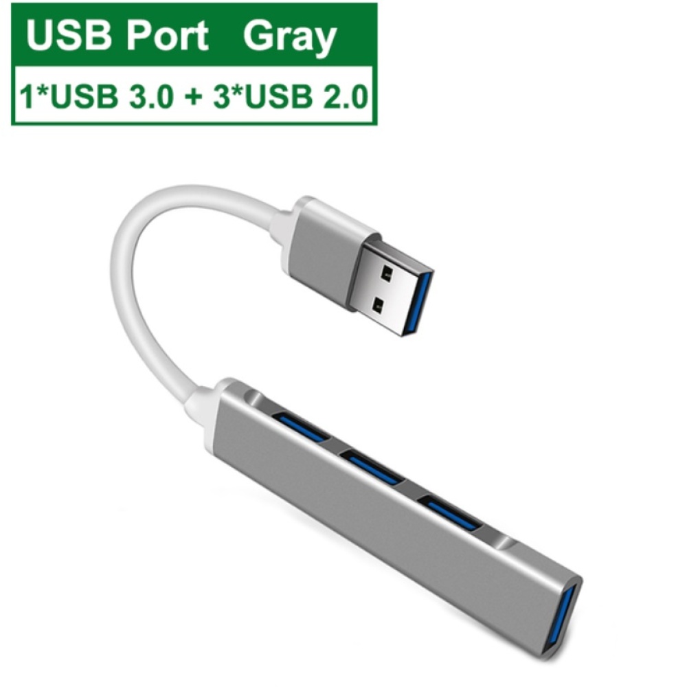 Usb C Hub 3.0 Type 3.1 4-port Distributor OTG Adapter For Lenovo Macbook Pro 13 15 Air Computer Accessories Gray USB3.0 interface - Image 2