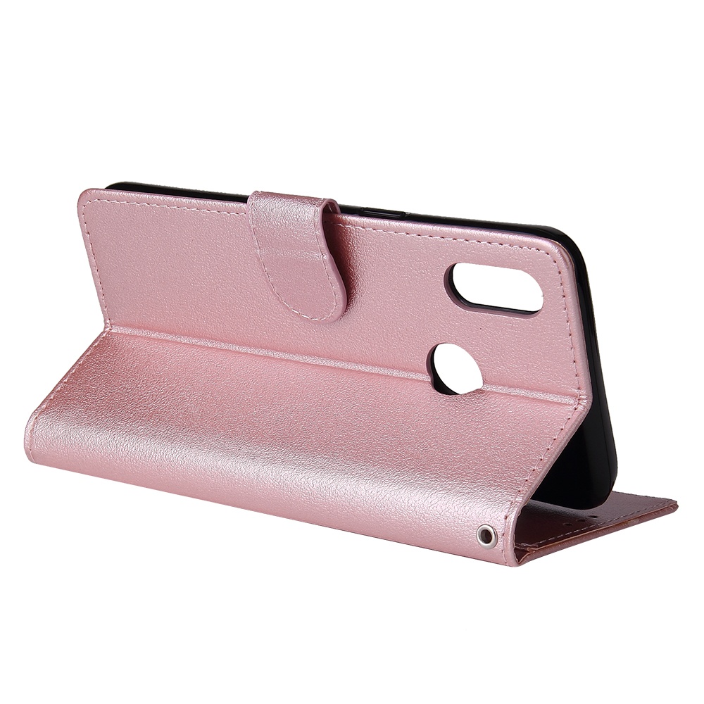 For OPPO Realme 3 Wallet-type PU Leather Protective Phone Case with Buckle & Card Position Rose gold - Image 2