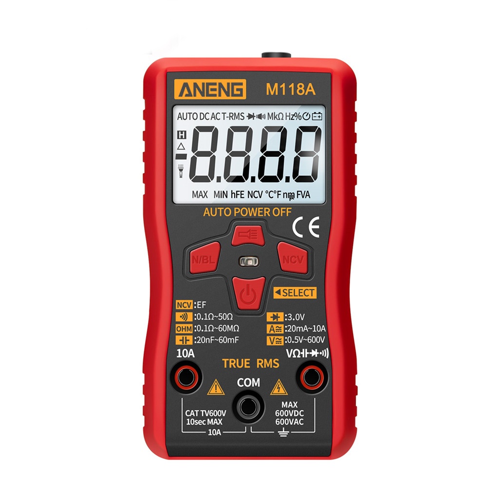 M118A Digital Mini Multimeter Tester Auto Mmultimetro True Rms Tranistor Meter with NCV Data Hold 6000counts Flashlight BGD0070 - Image 2