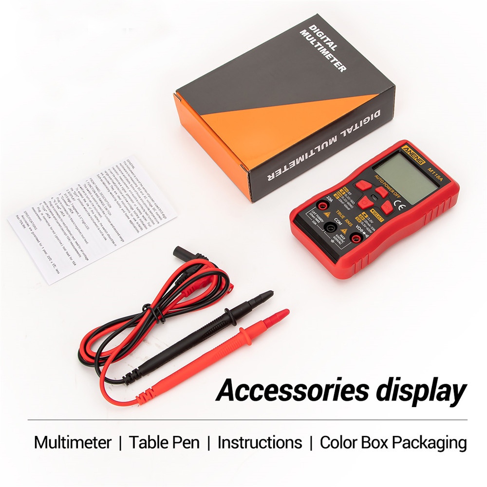 M118A Digital Mini Multimeter Tester Auto Mmultimetro True Rms Tranistor Meter with NCV Data Hold 6000counts Flashlight BGD0070 - Image 3