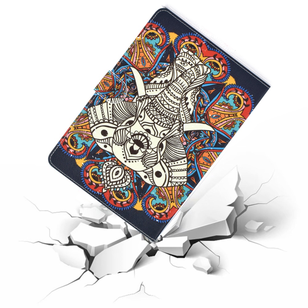 For iPad mini 1/2/3/4/5 Laptop Protective Case Frront Snap Color Painted Smart Stay PU Cover Fun elephant - Image 2