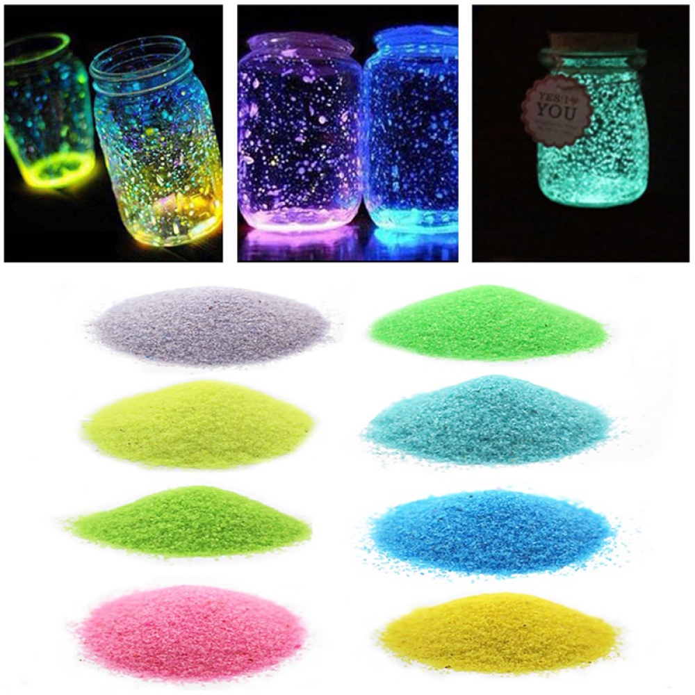 10g Luminous Sand Party DIY Starry Wishing Bottle Fluorescent Particles Toy yellow - Image 3