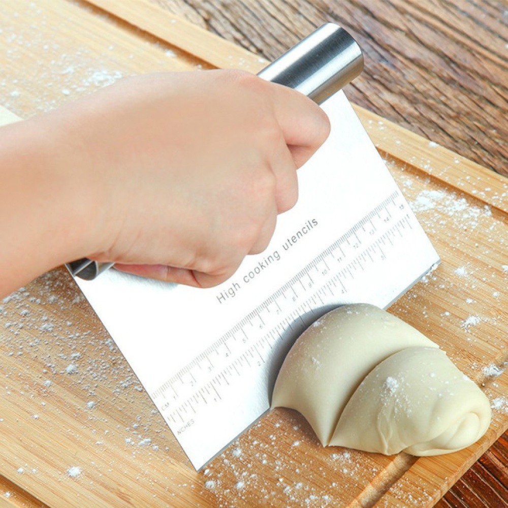 Stainless Steel Scraper Cutter for Flour Pastry Cake Blade Baking Kitchen Tool As shown - Image 3